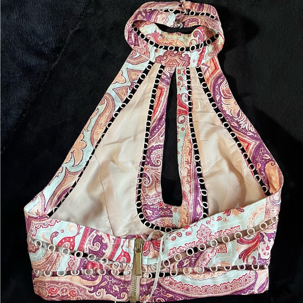 Zimmermann Paisley Halter Crop Top - Picture 2 of 15
